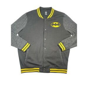 Batman Varsity Jacket Men's 2XL Black Fleece Lined DC Comics